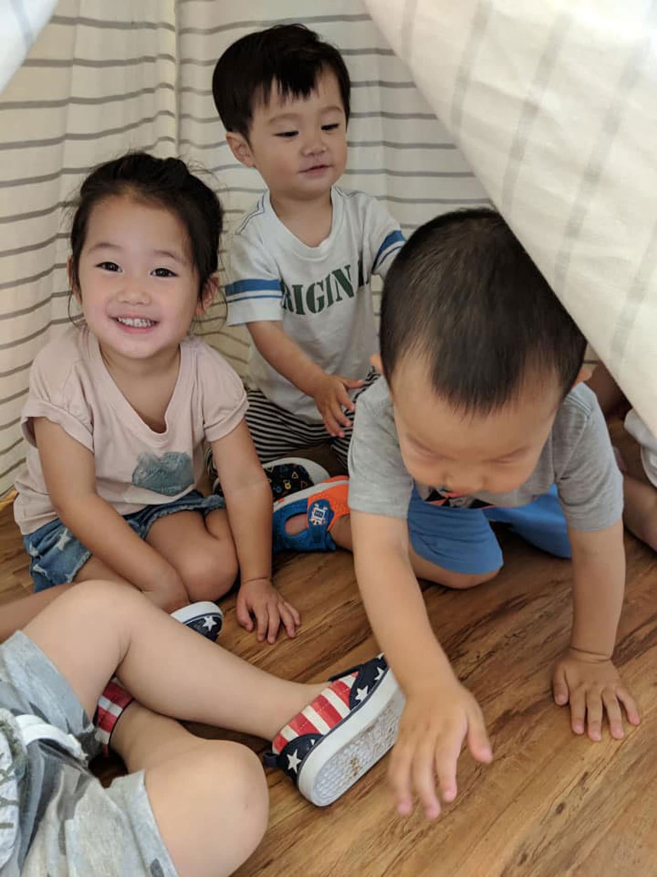 Children learning in Montessori environment