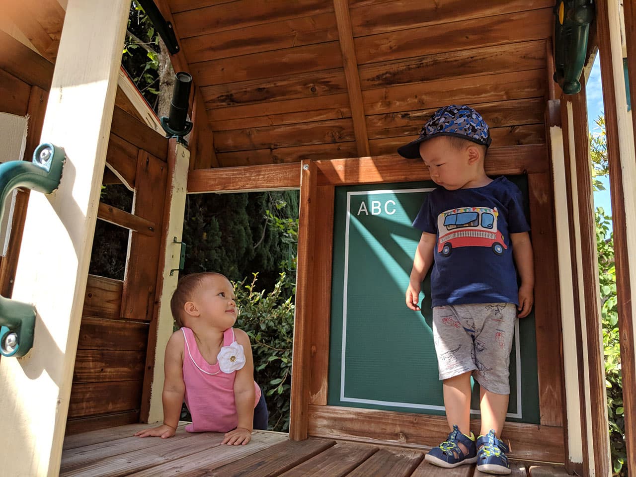 Children exploring educational materials