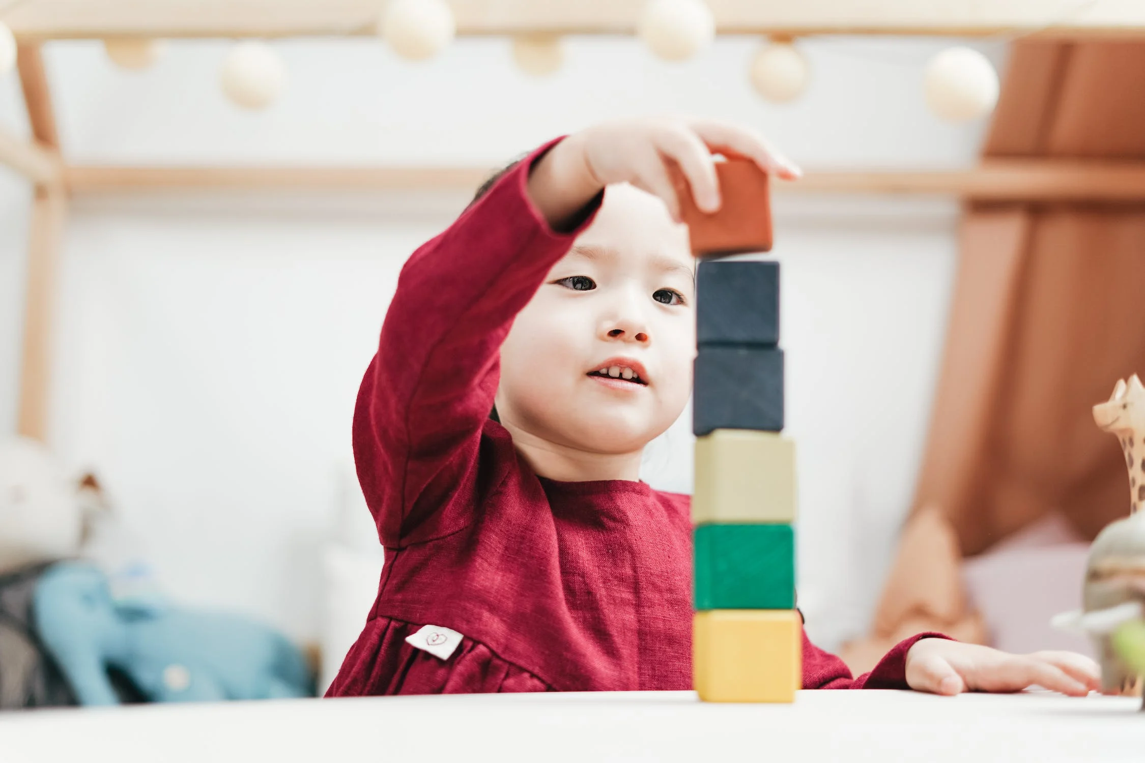 Children learning in Montessori environment